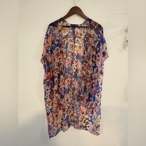 Black Tape_ Multicolor Sheer Kimono bohemian kimono boho summer kimono